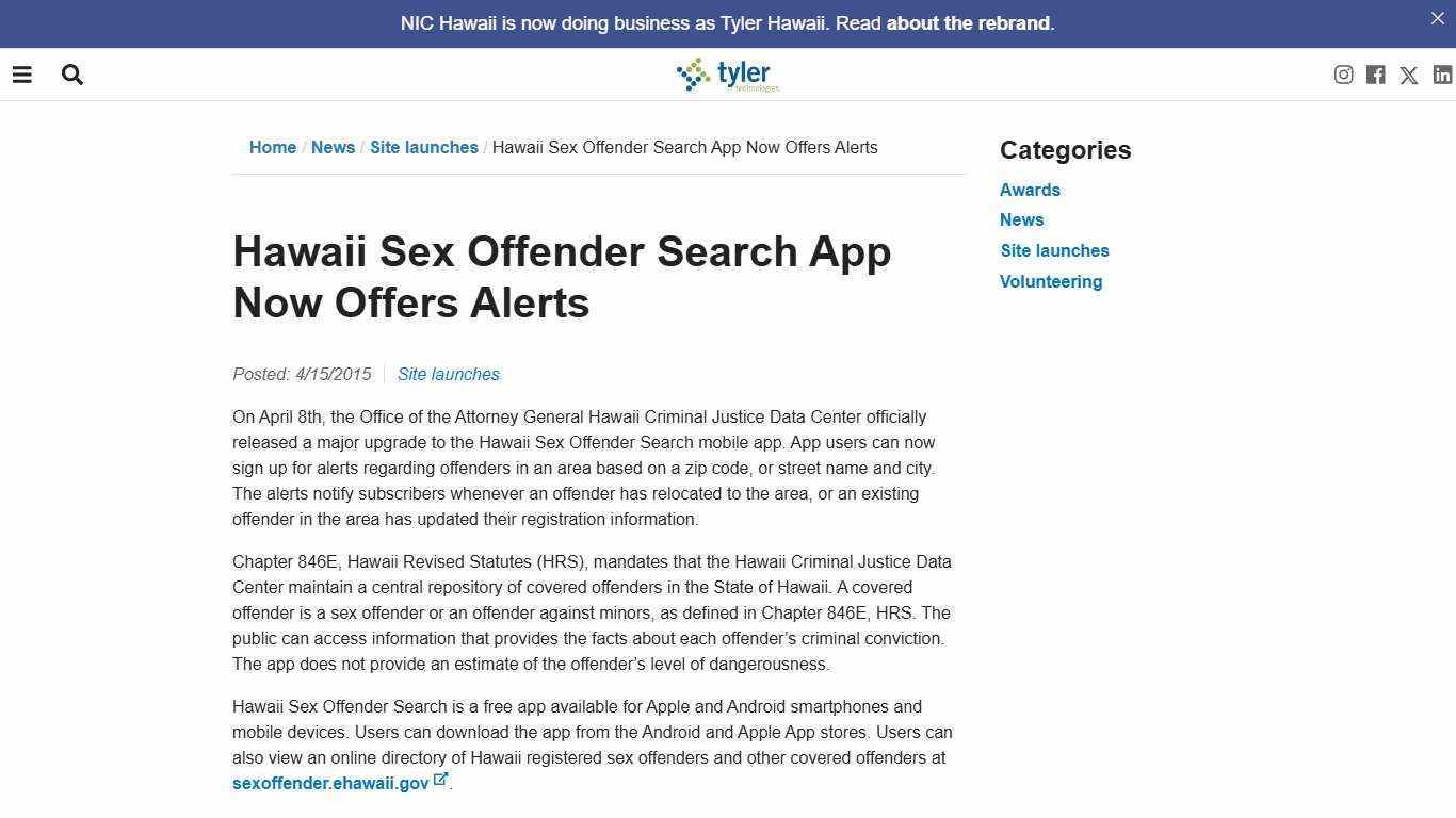 Hawaii Sex Offender Search App Now Offers Alerts – Tyler Hawaii