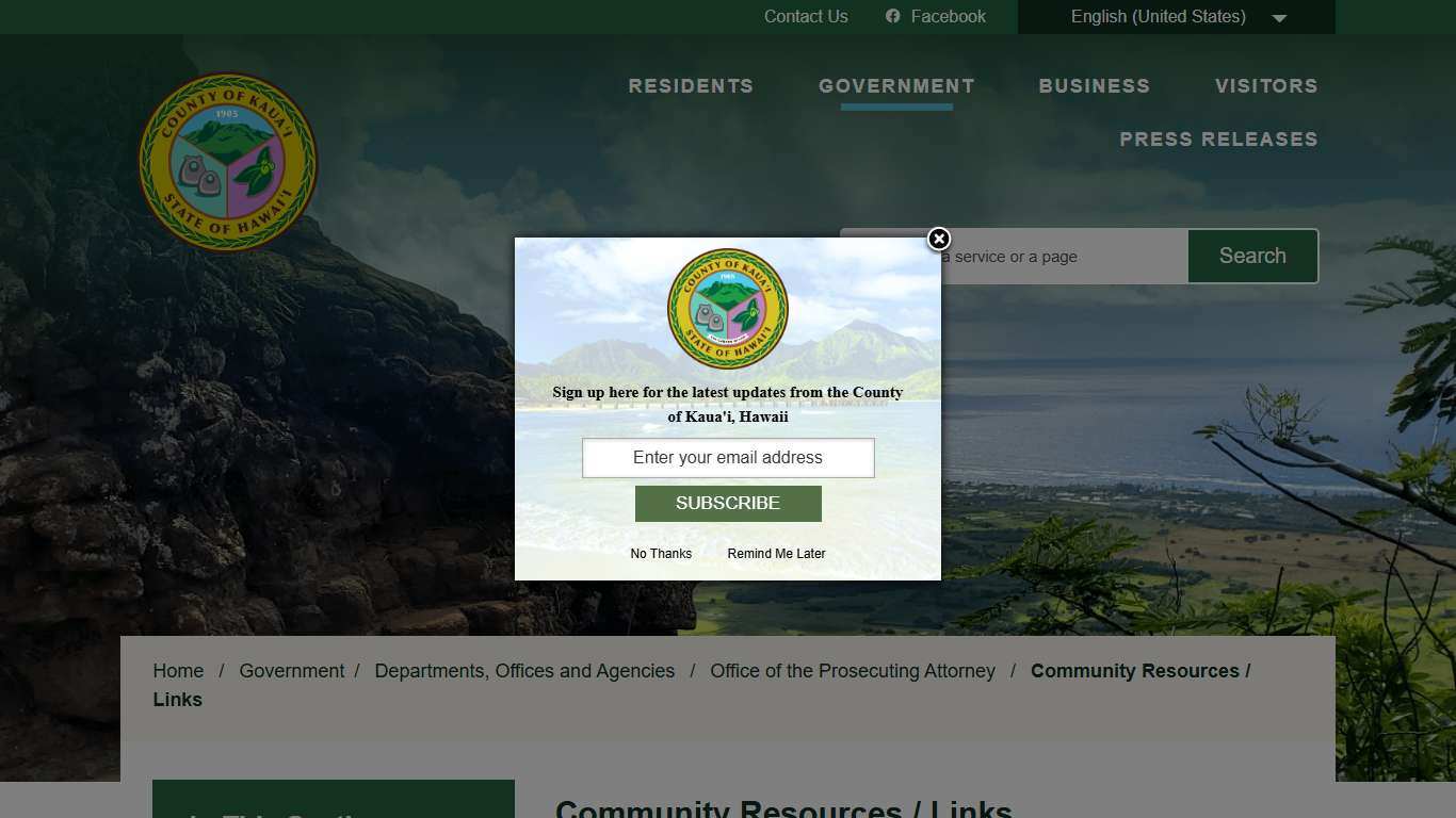 Community Resources / Links - Kauai County, HI